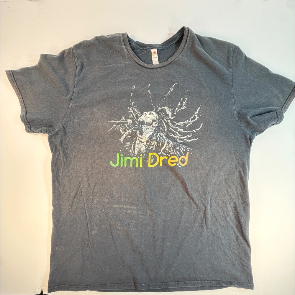 Jimi Dred Graphic T-Shirt Mens 2XL Fruit of the Loom Sofspun Black Reggae Tee